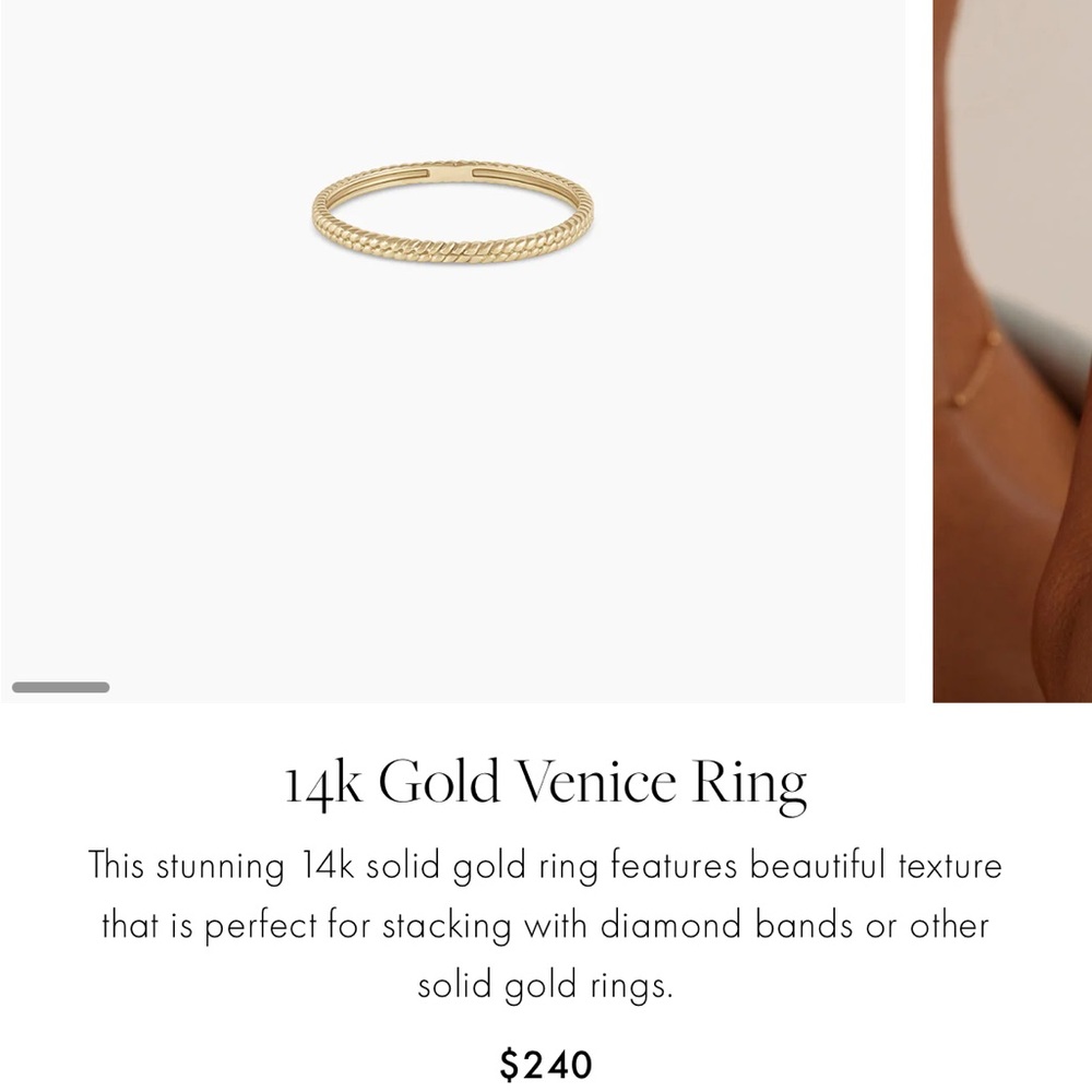 Gorjana 14k Gold Venice Stackable Ring